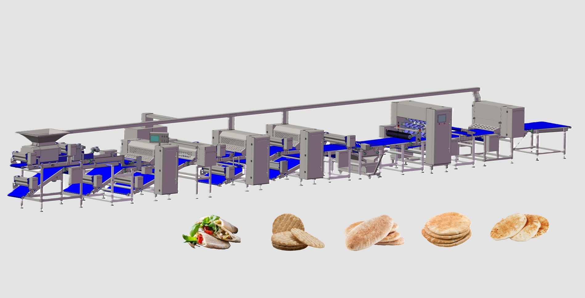 Línea de laminado de pan plano