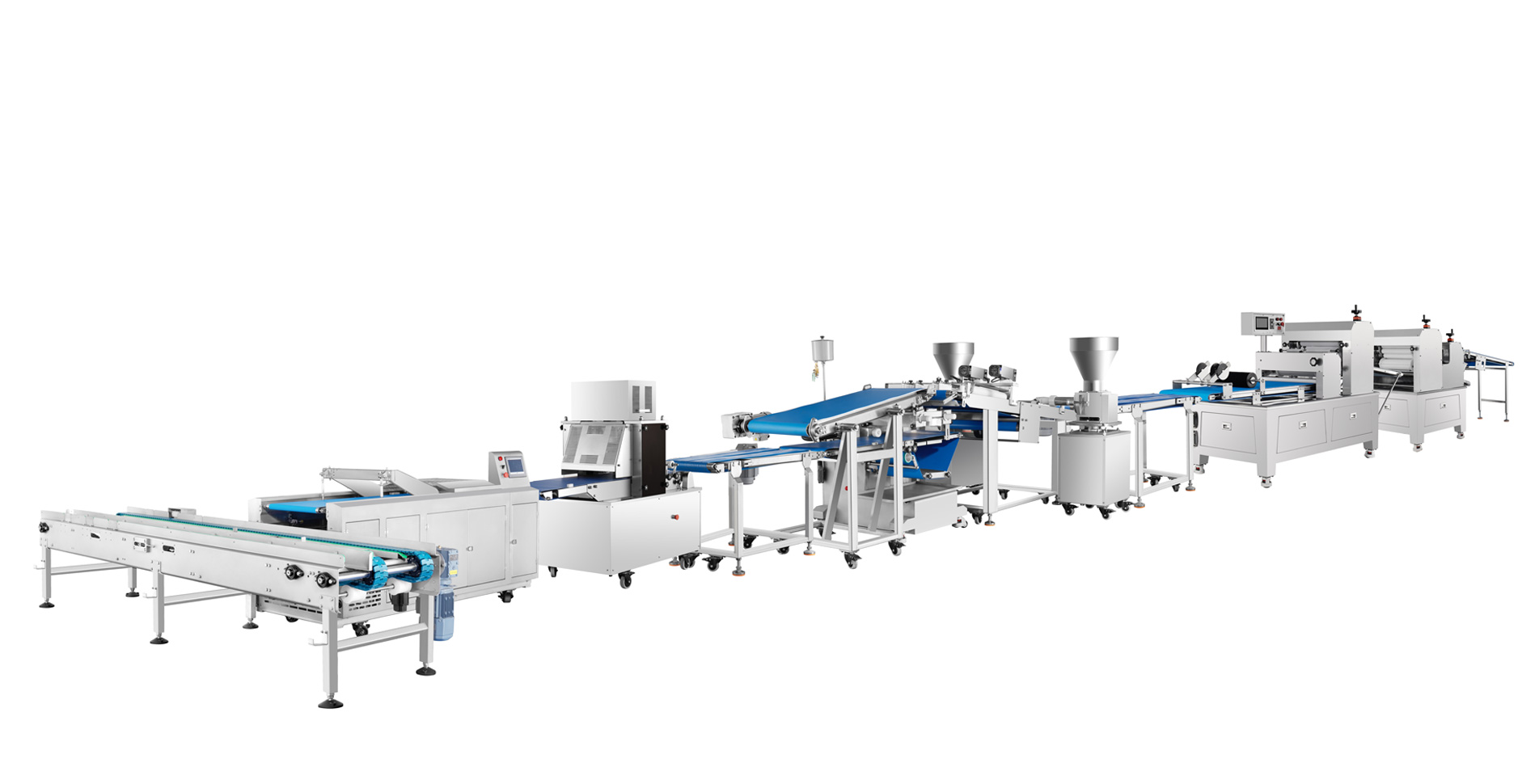 Flexible bread forming line